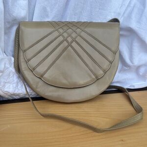 Charles Jourdan Tan Crossbody Bag with Geometric Design